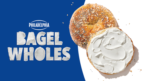 Philadelphia cream cheese rallies North America’s most beloved bagel shops to take a schmear stand with the first-ever Philadelphia Bagel Whole – a limited-edition, no-hole bagel that gives fans more bagel and schmear. (Graphic: Business Wire)